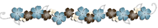 Barre séparation fleurs bleu-gris
