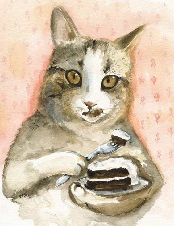Chat gourmand gif
